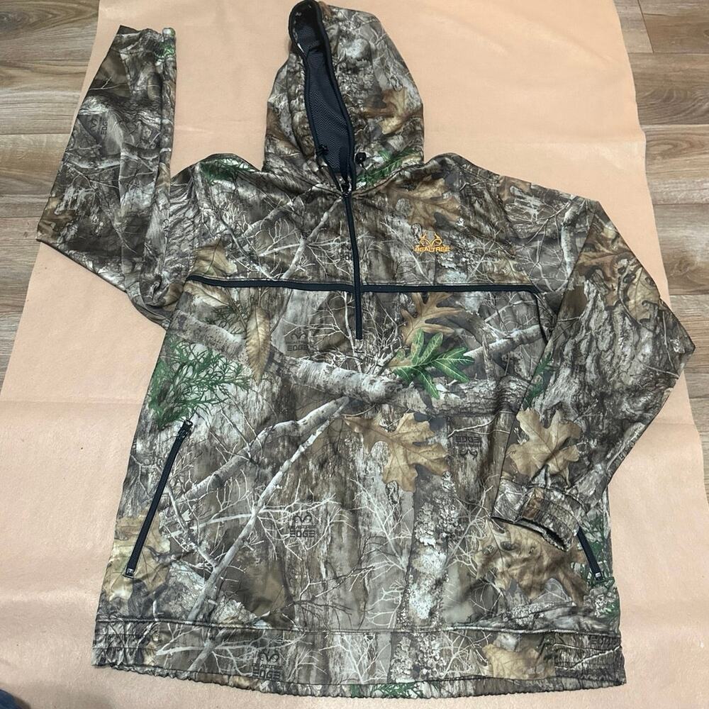Realtree Men's Camouflage Pullover Hoodie 2XL Brown Polyester Pockets
